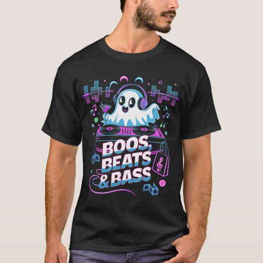 Boos Beats & Bass Halloween Shirt DJ Ghost EDM (Vorderseite)