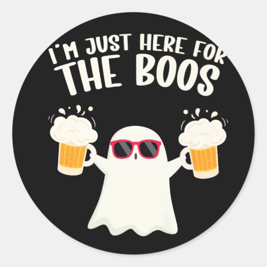 Boos Beer Tipsy Ghost Adults Runder Aufkleber (Vorderseite)