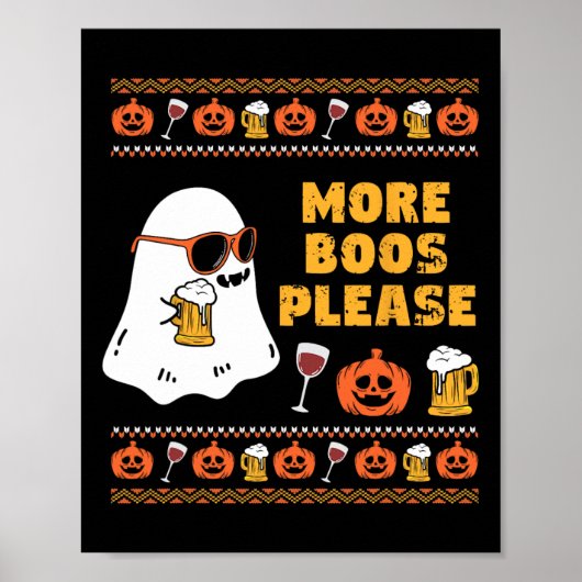 Boos Bitte Vintag Retro Ghost Halloween-Kostüm Poster (Vorne)