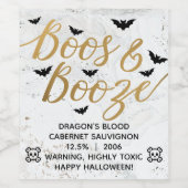 Boos & Booze Adult Halloween-Party Weinetikett (Einzelnes Label)