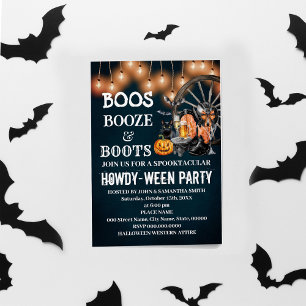 Boos Booze & Boots Western Halloween Bash Einladung