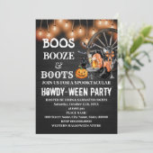 Boos Booze & Boots Western Halloween Bash Einladung (Stehend Vorderseite)