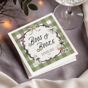 Boos & Booze Cocktails Halloween-Party-Einladung Serviette