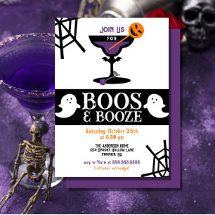 Boos & Booze Erwachsene Halloween-Party Einladung