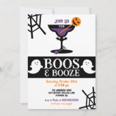 Boos & Booze Erwachsene Halloween-Party Einladung (Vorderseite)