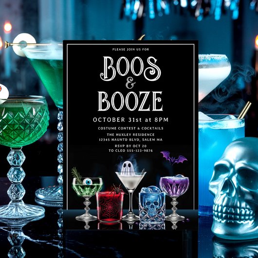 Boos & Booze Extravagant Cocktail Custom Foil Einl Folieneinladung