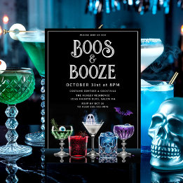 Boos & Booze Fancy Cocktail Einladung mit individu