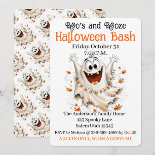 Boo's & Booze Halloween-Bash-Einladung Einladung