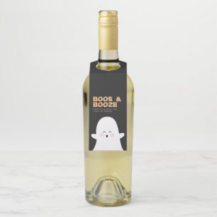 Boos & Booze Halloween Niedlicher Ghost-Flaschenta Flaschenanhänger