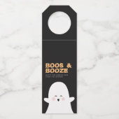 Boos & Booze Halloween Niedlicher Ghost-Flaschenta Flaschenanhänger (Vorderseite)
