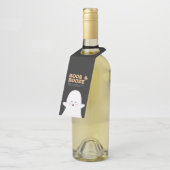 Boos & Booze Halloween Niedlicher Ghost-Flaschenta Flaschenanhänger (Angewinkelt)