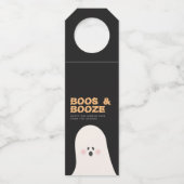 Boos & Booze Halloween Niedlicher Ghost-Flaschenta Flaschenanhänger (Vorderseite)