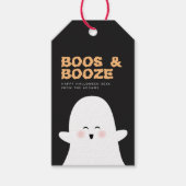 Boos & Booze Halloween Niedlicher Ghost-Flaschenta Geschenkanhänger (Vorderseite)