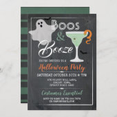 Boos & Booze Halloween-Party Cocktail Spooky Ghost Einladung (Vorne/Hinten)