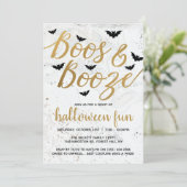Boos & Booze Halloween-Party Einladung (Stehend Vorderseite)