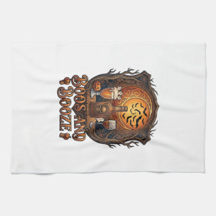 Boos Booze Halloween-Totenkopf-Flasche Bier Wein F Geschirrtuch