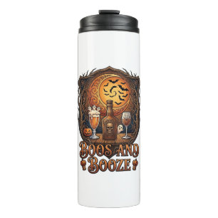 Boos Booze Halloween-Totenkopf-Flasche Bier Wein F Thermosbecher