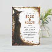 Boos & Booze I Hexe Einladung (Stehend Vorderseite)