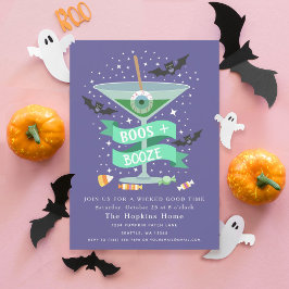 Boos & Booze Martini-Halloween-Party Einladung