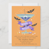 Boos & Booze Martini Halloween-Party Einladung (Vorderseite)