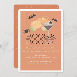 Boos & Booze Pumpkin Halloween-Party Einladung