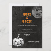 Boos & Booze Spooky Erwachsene Halloween-Party Einladung (Vorderseite)