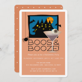 Boos & Booze Spuk Halloween-Party Einladung