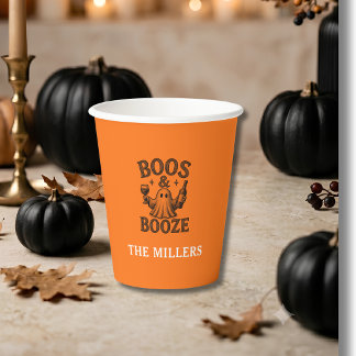 Boos & Booze Vintage-Geist Halloween Pappbecher