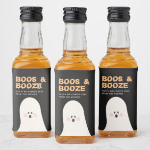 Boos & Boozed Halloween Niedlich Ghost Mini Alkoho Alkoholflaschenetikett