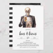 Boos & Brews Halloween Adult Party Einladung (Vorne/Hinten)