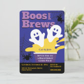 Boos & Brews, Spooky-Bier-Party, Halloween-Erwachs Einladung (Stehend Vorderseite)