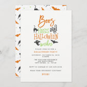Boos Hisses and Halloween Wishes Einladung (Vorne/Hinten)