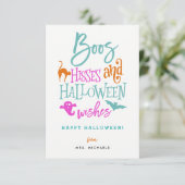 Boos Hisses und Halloween Wish Cards Einladung (Stehend Vorderseite)