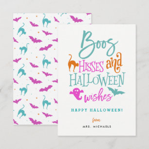 Boos Hisses und Halloween Wish Cards Einladung