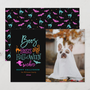 Boos Hisses und Halloween wünscht Fotokarten Karte