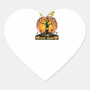 Boos ich bin wieder da Halloween Gruseliger Baum K Herz-Aufkleber