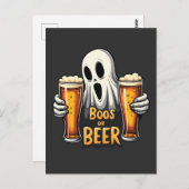 Boos oder Biere Funny Oktoberfest Halloween Ghost Postkarte (Vorne/Hinten)