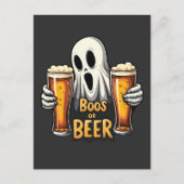 Boos oder Biere Funny Oktoberfest Halloween Ghost Postkarte (Vorderseite)