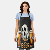 Boos oder Biere Funny Oktoberfest Halloween Ghost Schürze (Getragen)