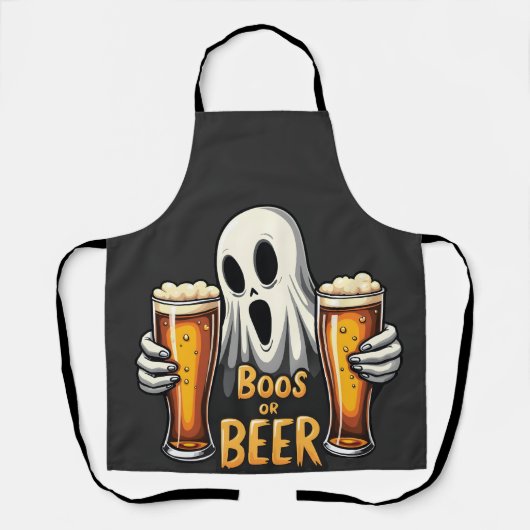 Boos oder Biere Funny Oktoberfest Halloween Ghost Schürze (Vorderseite)