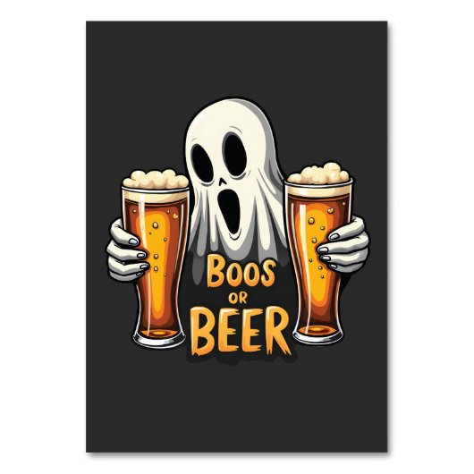 Boos oder Biere Funny Oktoberfest Halloween Ghost Tischnummer (Vorderseite)