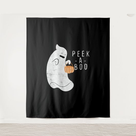 Boos Pumpkin Halloween Wandteppich (Vorderseite)