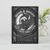 Boos-u. Schnaps-Halloween-Einladungen | schwarz u. Einladung (Stehend Vorderseite)