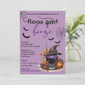 Boos und Ankurbelung des Halloween-Party Einladung (Stehend Vorderseite)