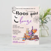 Boos und Ankurbelung des Halloween-Party Einladung (Stehend Vorderseite)