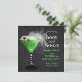 Boos und Booze Adulf Halloween Cocktail Party Einladung (Stehend Vorderseite)