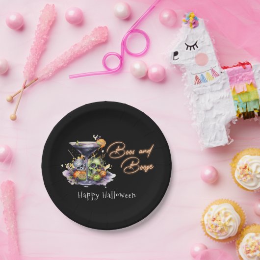 Boos und Booze Adulf Halloween Cocktail Party Pappteller (Party)
