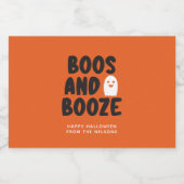 Boos und Booze Adult Halloween Ghost Orange Alkoholflaschenetikett (Einzelnes Label)