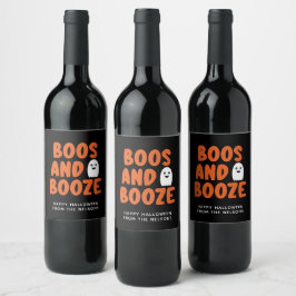 Boos und Booze Adult Halloween Niedlich Ghost Weinetikett