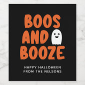 Boos und Booze Adult Halloween Niedlich Ghost Weinetikett (Einzelnes Label)